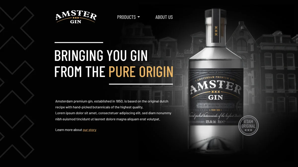 Amster Gin Corporate Website Design